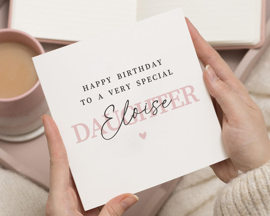 Birthday Card for Daughter, Personalised Daughter Birthday Card, Special Birthday Card for Her, Custom Name Birthday Card