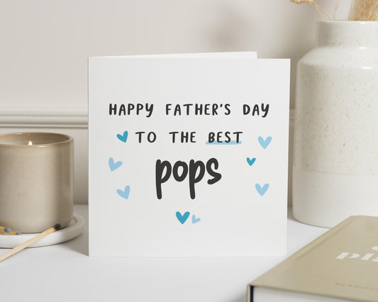 Fathers Day Card for Grandad, Grandpa, Pops, Fathers Day Card for Him, Fathers Day Card from Kids, Cute Fathers Day Card, Simple Card