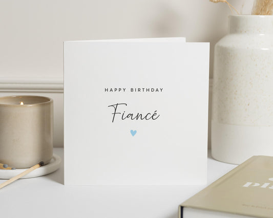 Birthday Card for Fiancé, Happy Birthday Card for Him, Simple Birthday Card, Personalised Birthday Card, Birthday Card for Husband