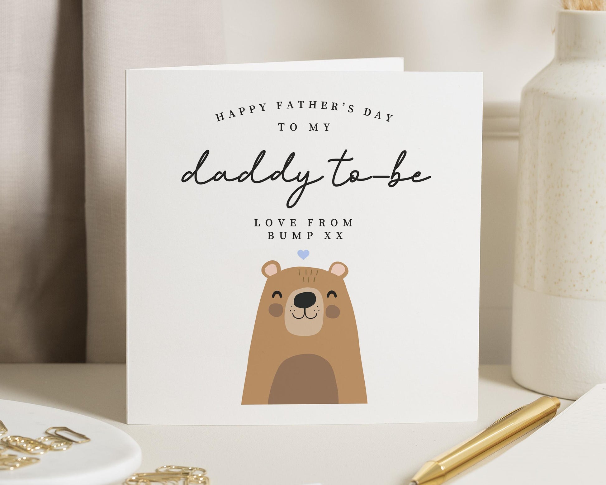 Fathers Day Card Daddy To Be, Fathers Day Card From Bump, Daddy To Be Card, Fathers Day Card For Dad, Cute Bear Fathers Day Card