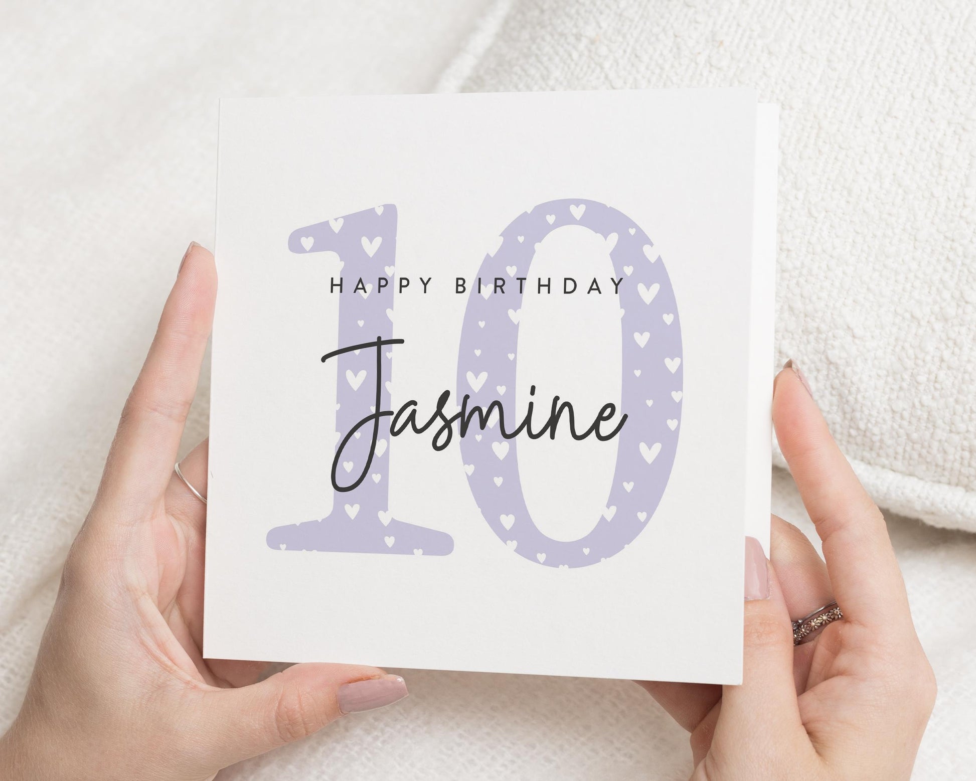 10th Birthday Card for Girl, Personalised Birthday Card, Birthday Card for Daughter, Custom Age Card, Kids Birthday Card