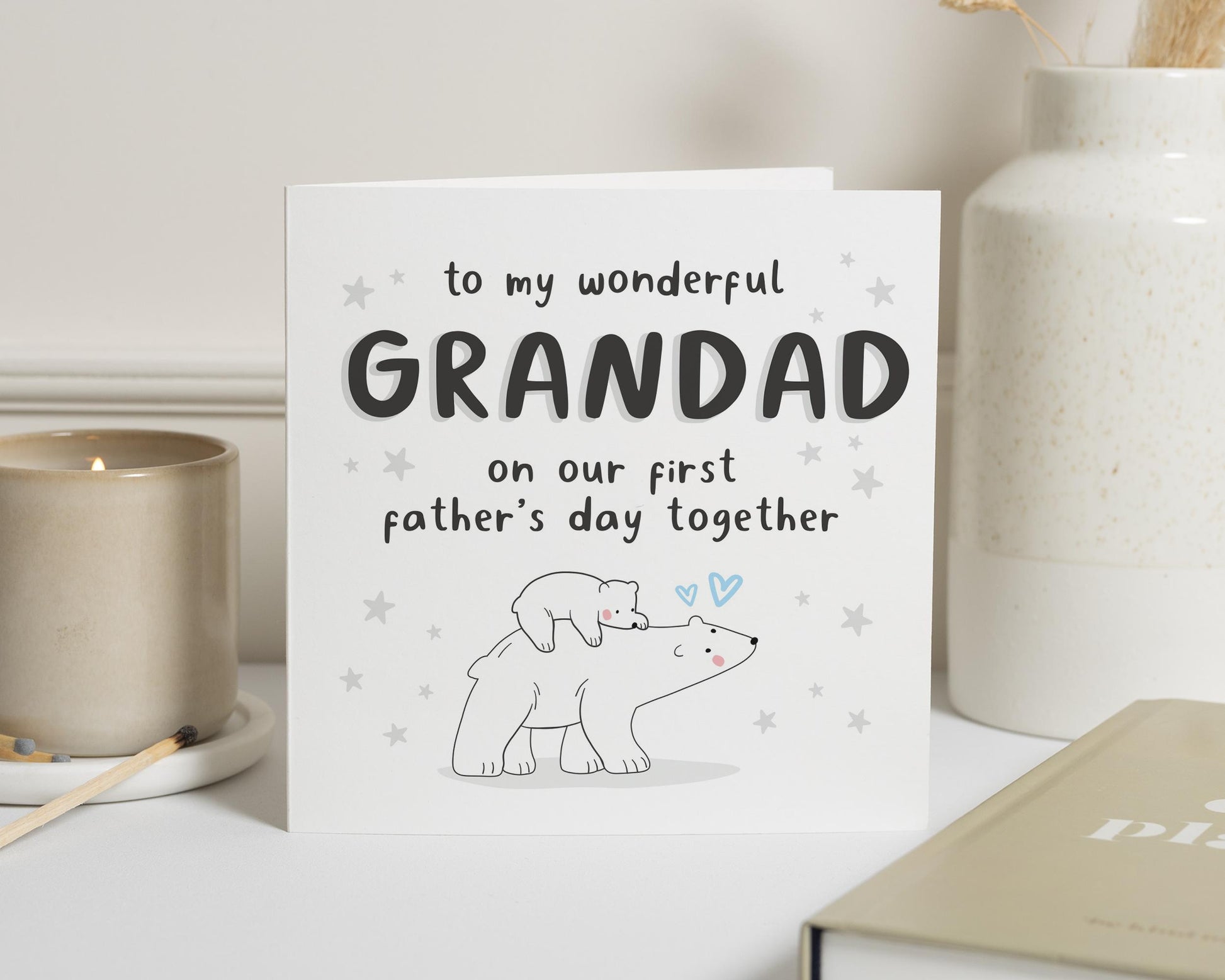 Fathers Day Card for Grandad, First Fathers Day Card, Grandad Bear Card, Fathers Day Card from Baby, Cute Polar Bear Card