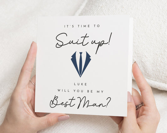 Will You Be My Best Man Card, Best Man Proposal Card, Personalised Best Man Card, Wedding Card for Him, Suit Up Best Man Card