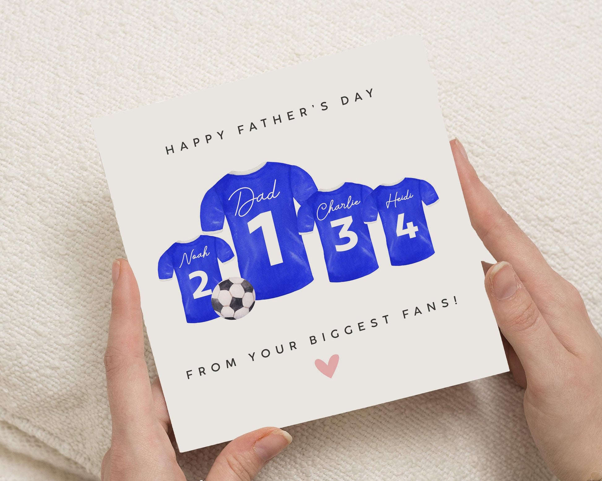 Fathers Day Card from Kids, Personalised Fathers Day Card, Football Shirt Card, Fathers Day Card for Dad, Cute Fathers Day Card