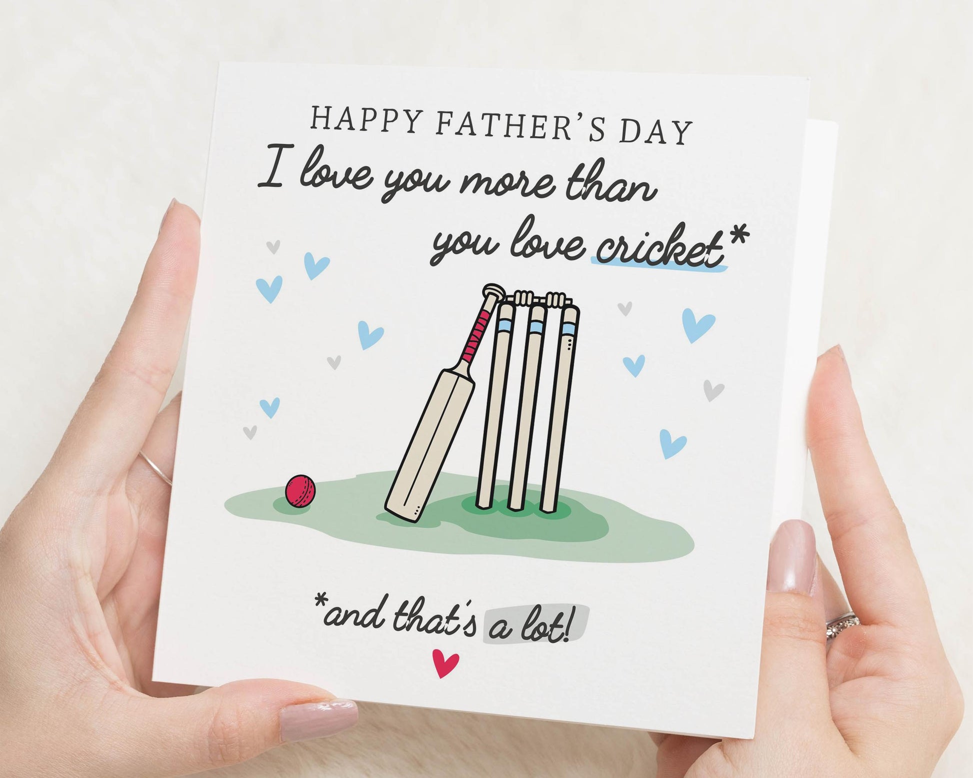 Fathers Day Card, Happy Fathers Day Card, Cricket Card for Dad, Fathers Day Card from Daughter, Fathers Day Card from Son, Cute Dad Card