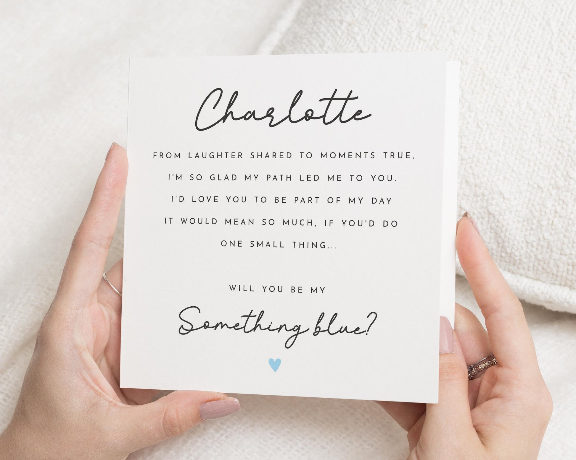 Will You Be My Something Blue Card, Wedding Proposal Card, Bridesmaid Proposal, Personalised Bridal Party Card, Custom Name Card