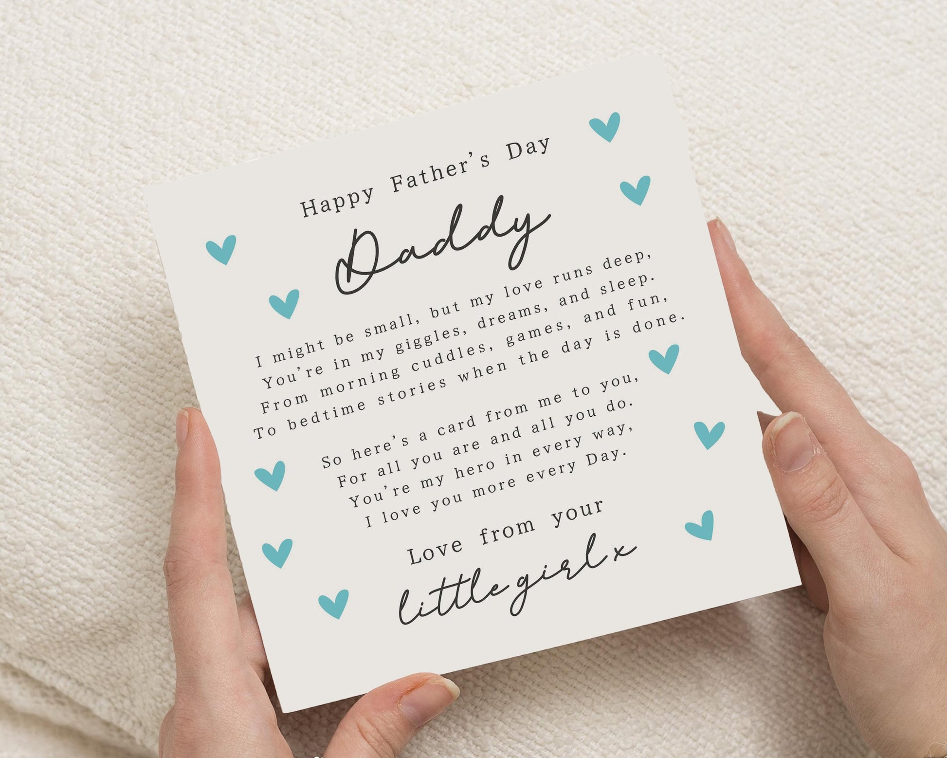 Fathers Day Card from Daughter, Fathers Day Card for Daddy, Cute Fathers Day Card, Personalised Fathers Day Card, Card for Dad