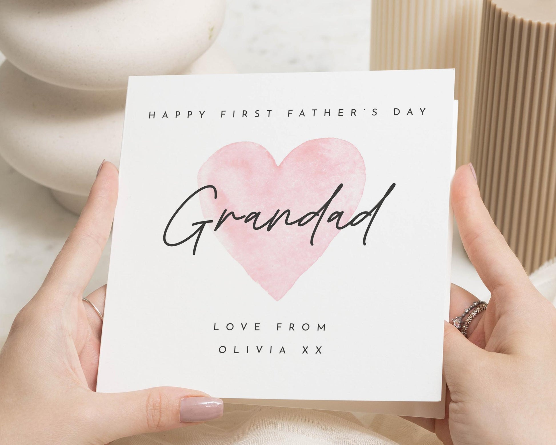 First Fathers Day Card for Grandad, Personalised Fathers Day Card, Fathers Day Card from Grandchild, Custom Grandad Card