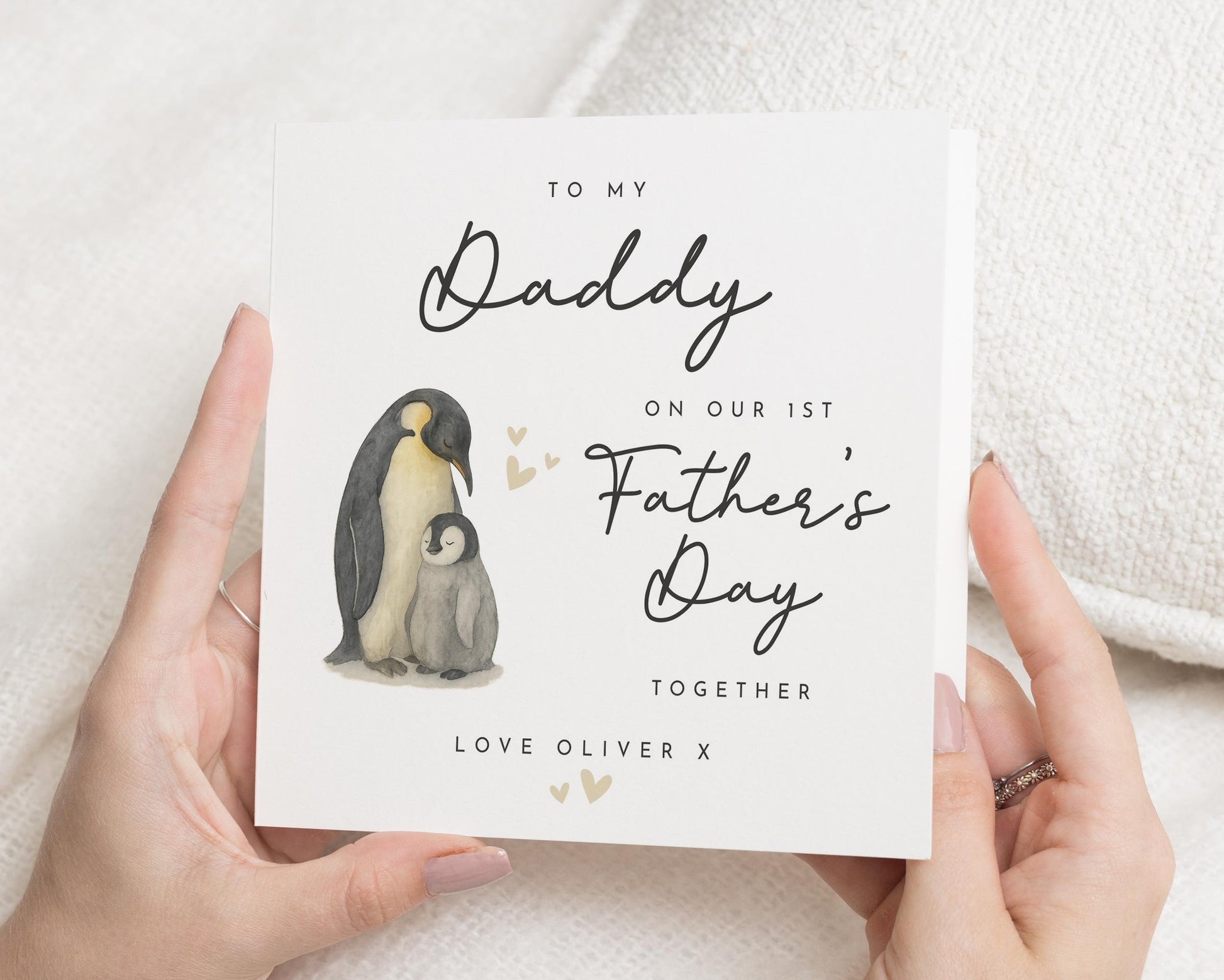 Fathers Day Card from Baby, 1st Fathers Day Card, Daddy Fathers Day Card, Penguin Card, Personalised Fathers Day Card, Cute Animal Card