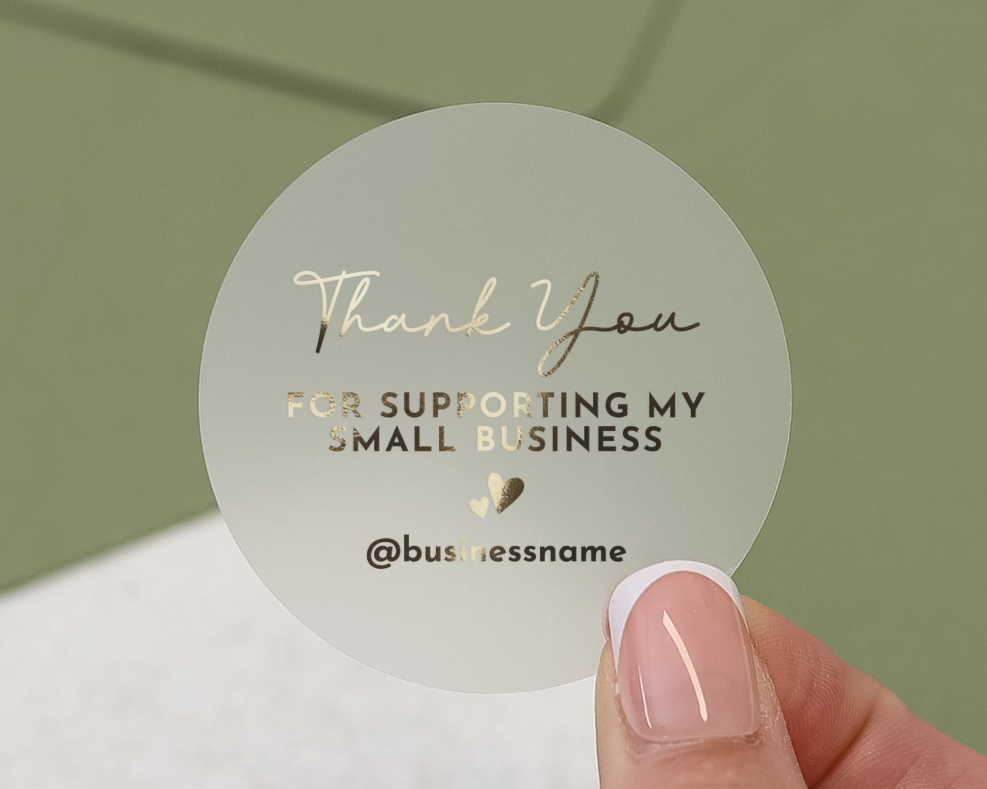 Thank You Sticker, Small Business Packaging Sticker, Gold Foil Thank You Label, Personalised Business Sticker, Custom Logo Sticker