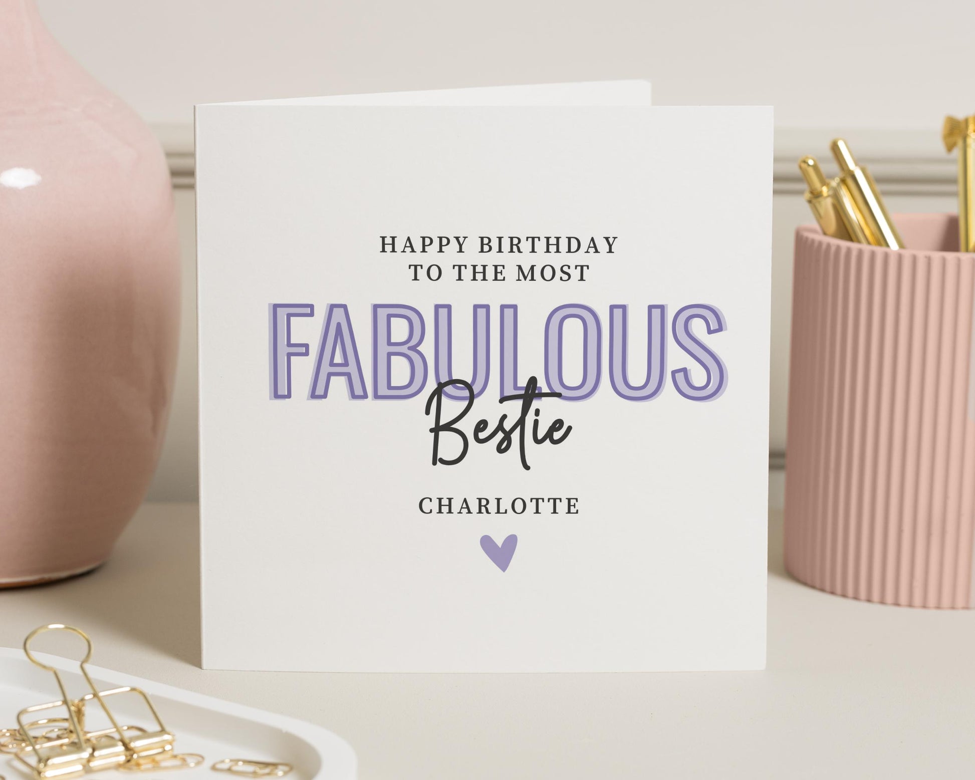 Birthday Card for Best Friend, Fabulous Bestie Birthday Card, Personalised Birthday Card for Her, Friend Birthday Card