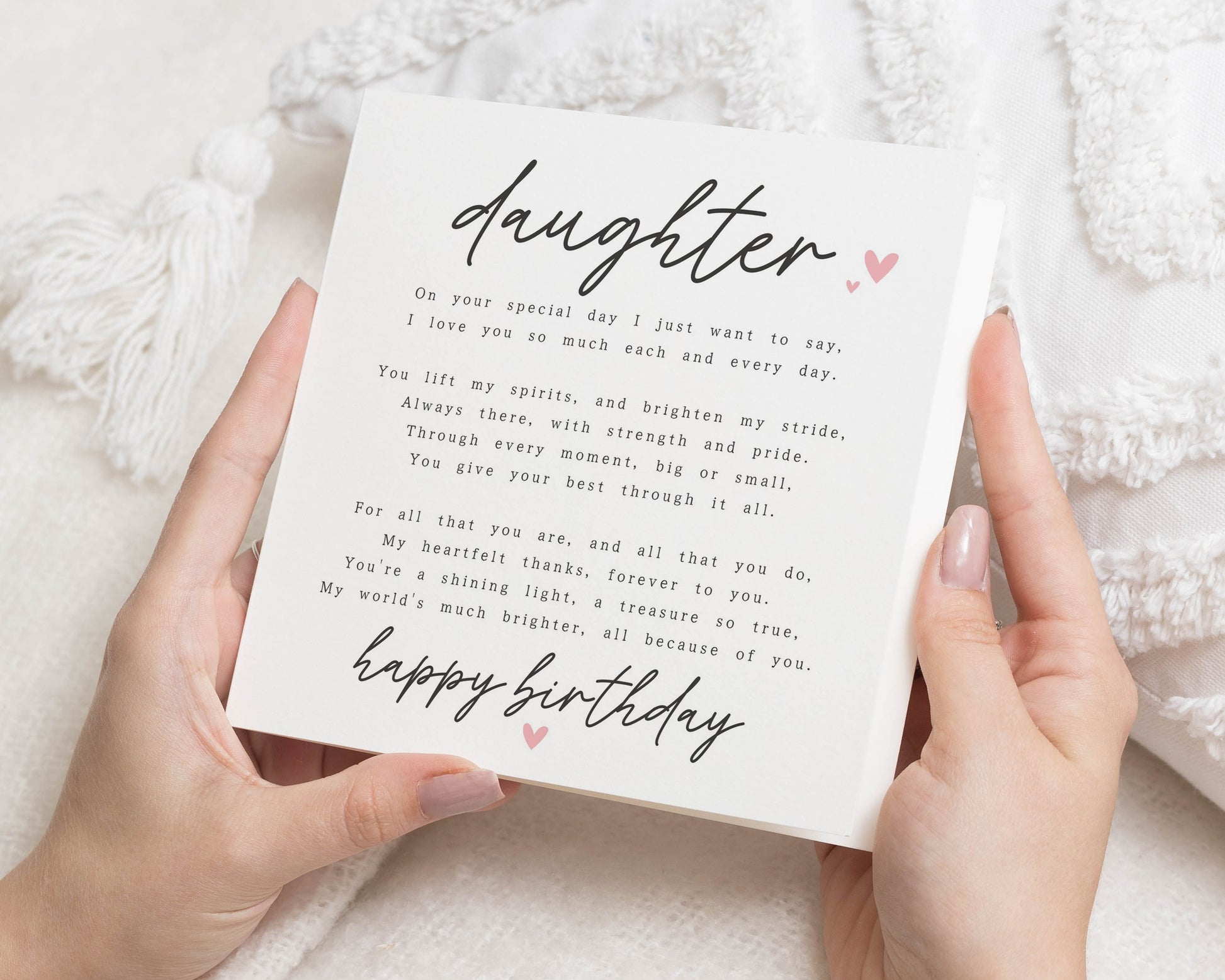 Birthday Card for Daughter, Daughter Birthday Card, Birthday Card for Her, Poem Birthday Card, Sentimental Birthday Card