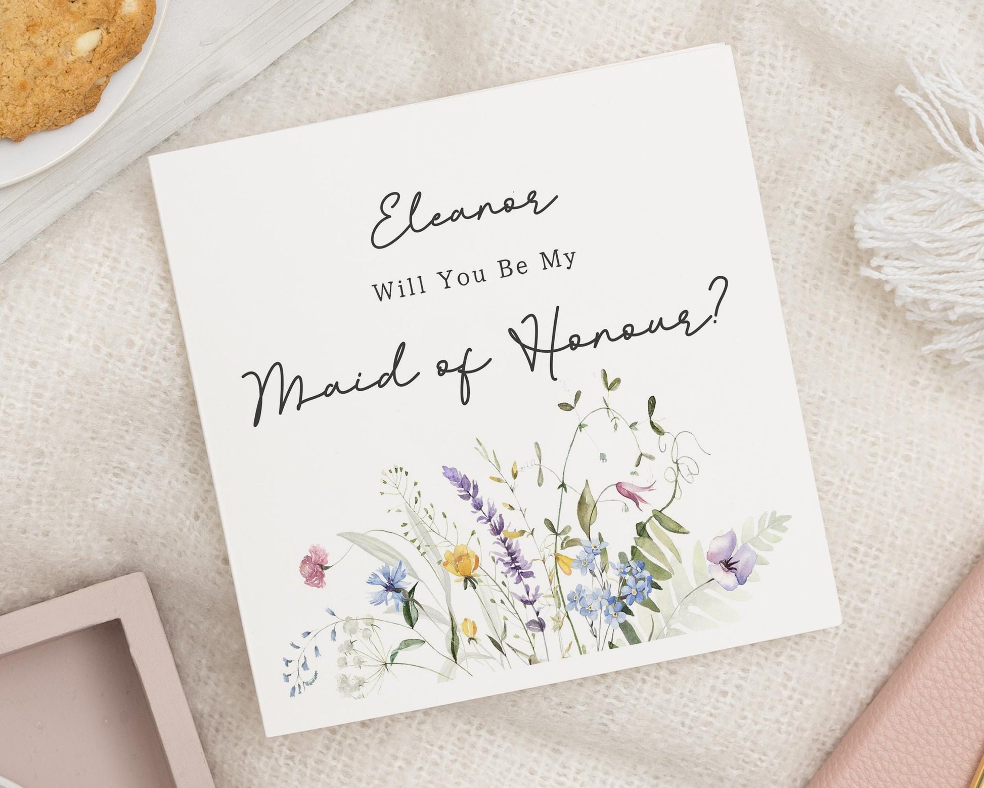 Will You Be My Maid of Honour Card, Personalised Maid of Honour Proposal, Floral Bridesmaid Card, Wedding Party Card