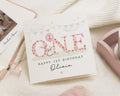 1st Birthday Card for Girl, Personalised Bunny Birthday Card, First Birthday Card, Birthday Card for Daughter, Cute Birthday Card