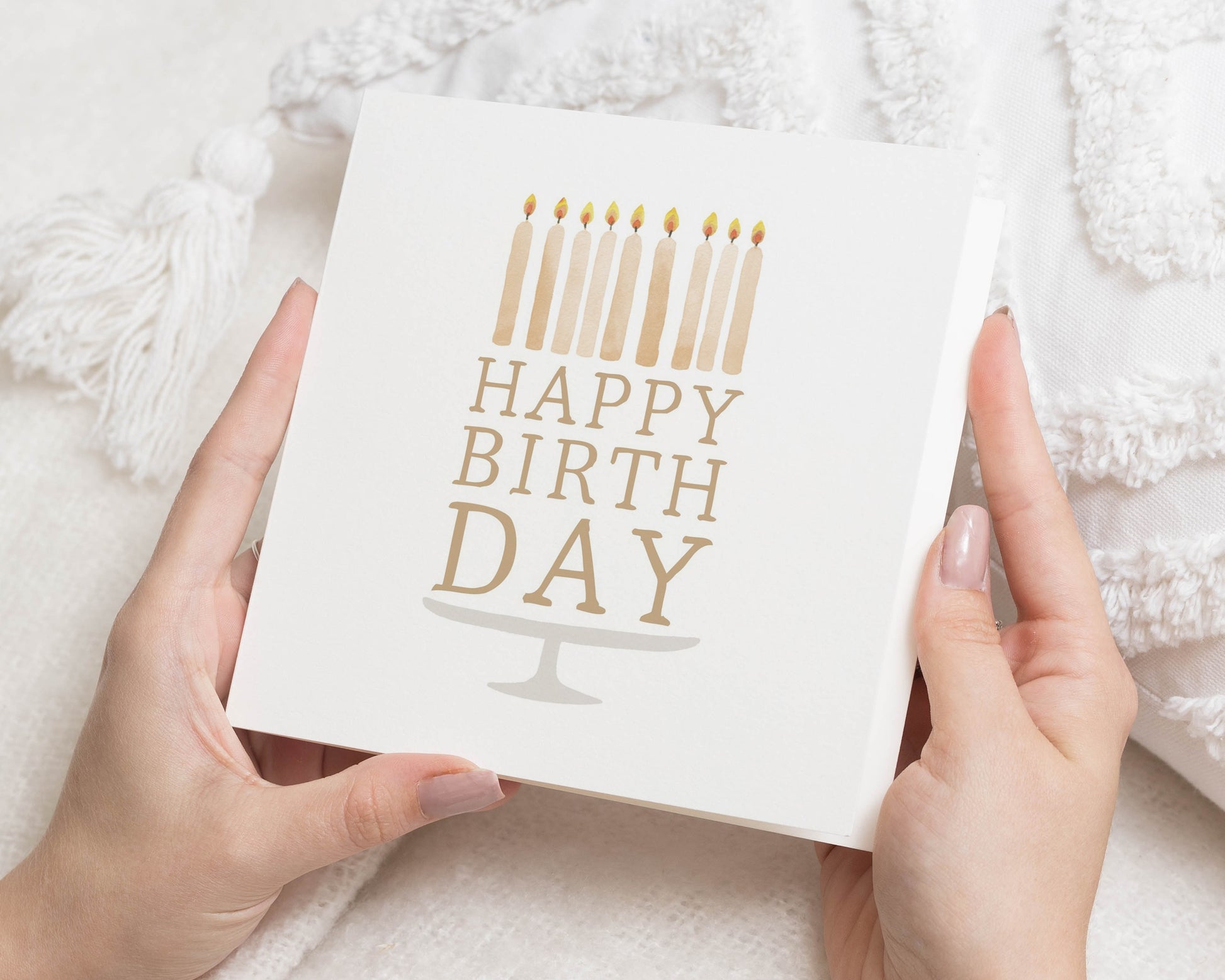Birthday Card, Simple Birthday Card, Birthday Card for Him, Birthday Card for Her, Minimalist Birthday Card, Candle Birthday Card
