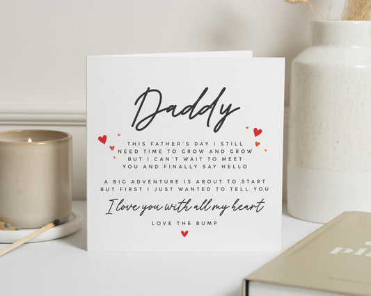 Fathers Day Card from Bump, Daddy Fathers Day Card, Fathers Day Card for Dad, Personalised Fathers Day Card, Card from Bump