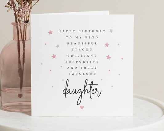 Birthday Card for Daughter, Daughter Birthday Card, Birthday Card for Her, Personalised Birthday Card, Beautiful Daughter Card