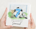 7th Birthday Card for Son, Football Birthday Card, Personalised Card for Boy, Trophy Birthday Card, Birthday Card for Kids