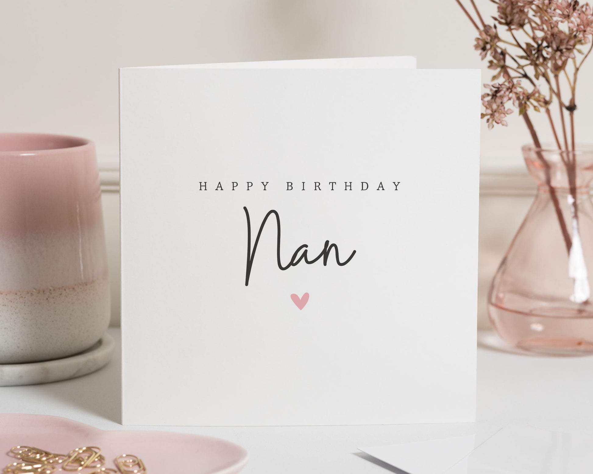 Birthday Card for Nan, Happy Birthday Nan Card, Birthday Card for Her, Personalised Birthday Card, Simple Birthday Card