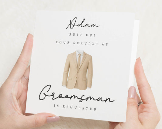 Groomsman Proposal Card, Personalised Groomsman Card, Suit Up Groomsman Invitation, Wedding Party Card, Groomsman Request Card