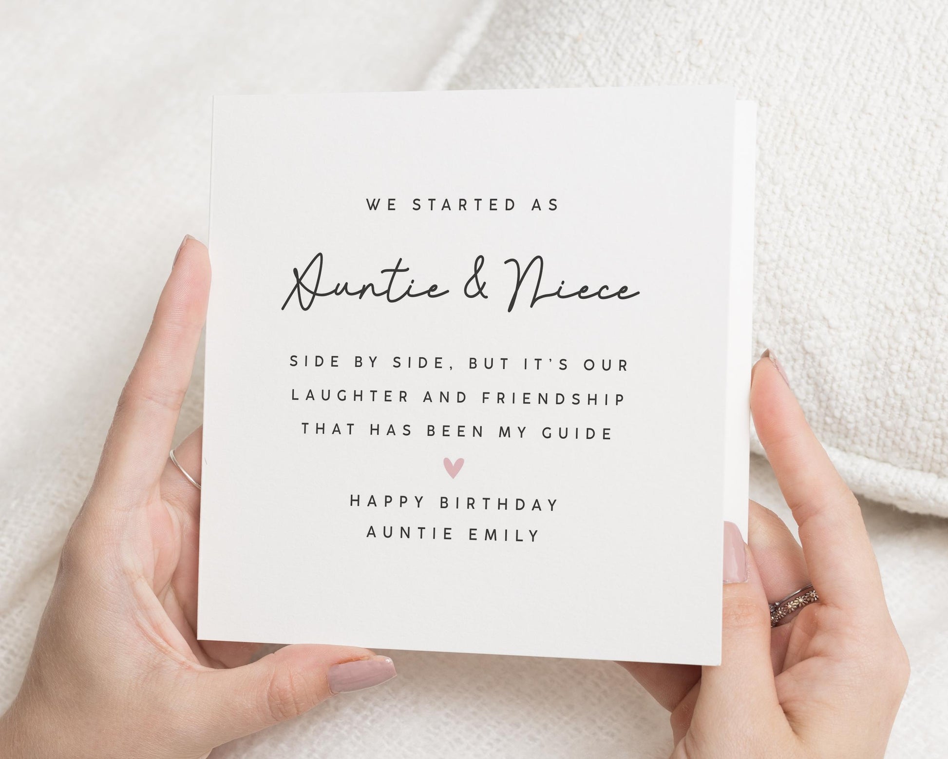 Birthday Card for Auntie, Auntie and Niece Birthday Card, Birthday Card for Her, Personalised Auntie Birthday Card, Poem Card