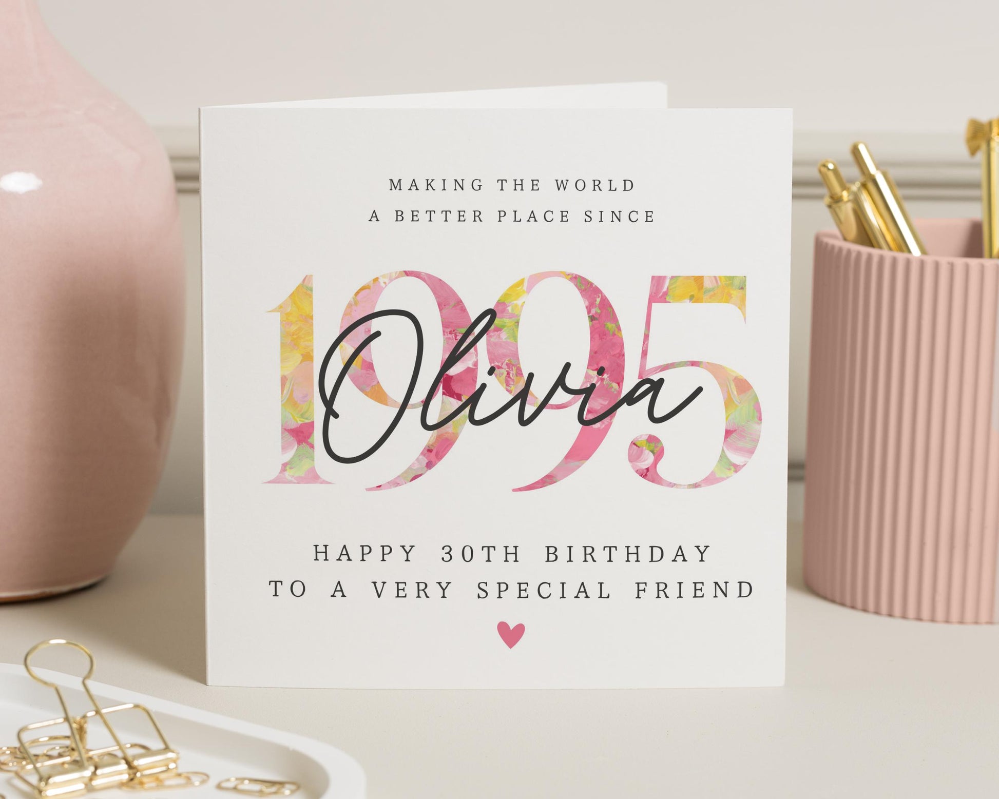 30th Birthday Card for Friend, Personalised Birthday Card, Birthday Card for Her, Special Friend Birthday Card, 1995 Birthday Card