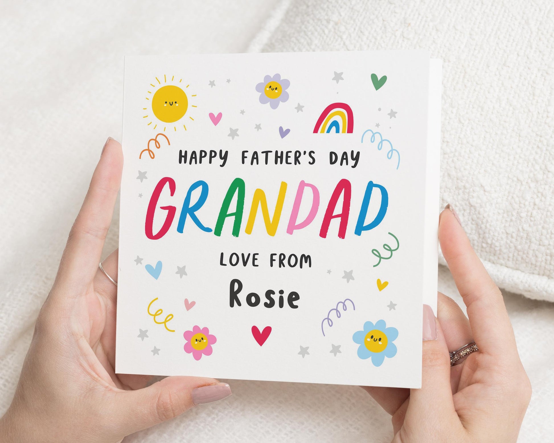 Fathers Day Card for Grandad, Personalised Grandad Card, Fathers Day Card from Grandchildren, Cute Fathers Day Card, Card for Him