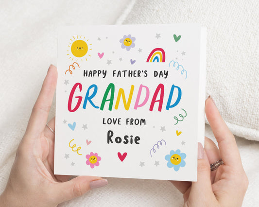 Fathers Day Card for Grandad, Personalised Grandad Card, Fathers Day Card from Grandchildren, Cute Fathers Day Card, Card for Him