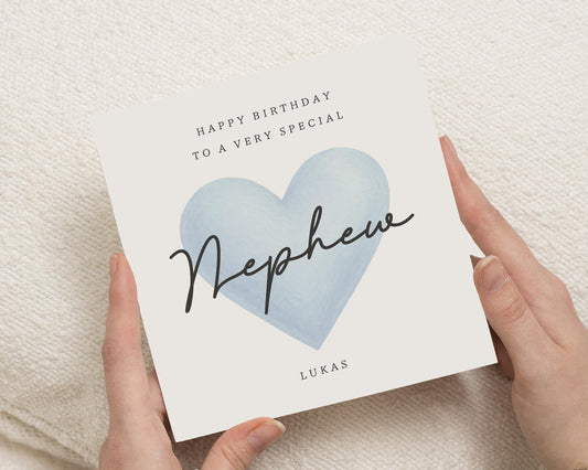 Birthday Card for Nephew, Personalised Nephew Birthday Card, Birthday Card for Boy, Special Nephew Card, Custom Name Card