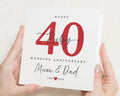 40th Wedding Anniversary Card for Mum and Dad, Ruby Anniversary Card, Personalised Anniversary Card, Anniversary Card for Parents