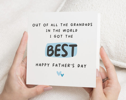 Fathers Day Card for Grandad, Best Grandad Fathers Day Card, Grandad Card, Fathers Day Card from Grandchildren, Cute Card for Him