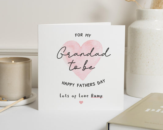 Fathers Day Card for Grandad, New Grandad Card, Soon to Be Grandad, Grandad to Be Card, Fathers Day Card from Bump, Cute Grandad Card