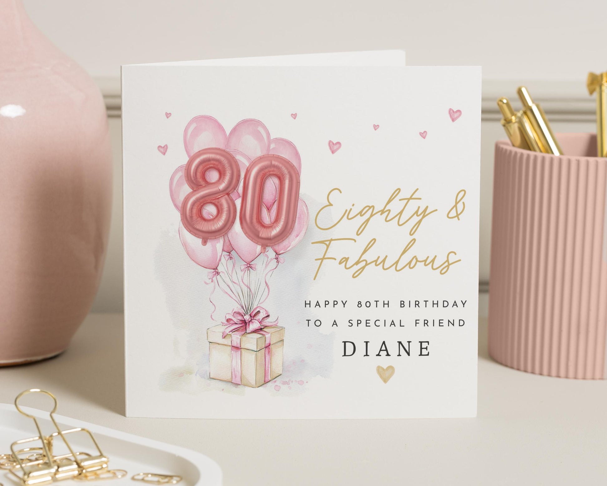 80th Birthday Card for Friend, Eightieth Birthday Card for Her, Personalised 80th Birthday Card, Special Friend Birthday Card