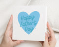 Fathers Day Card, Fathers Day Card from Daughter, Fathers Day Card from Son, Simple Fathers Day Card, Blue Heart Fathers Day Card