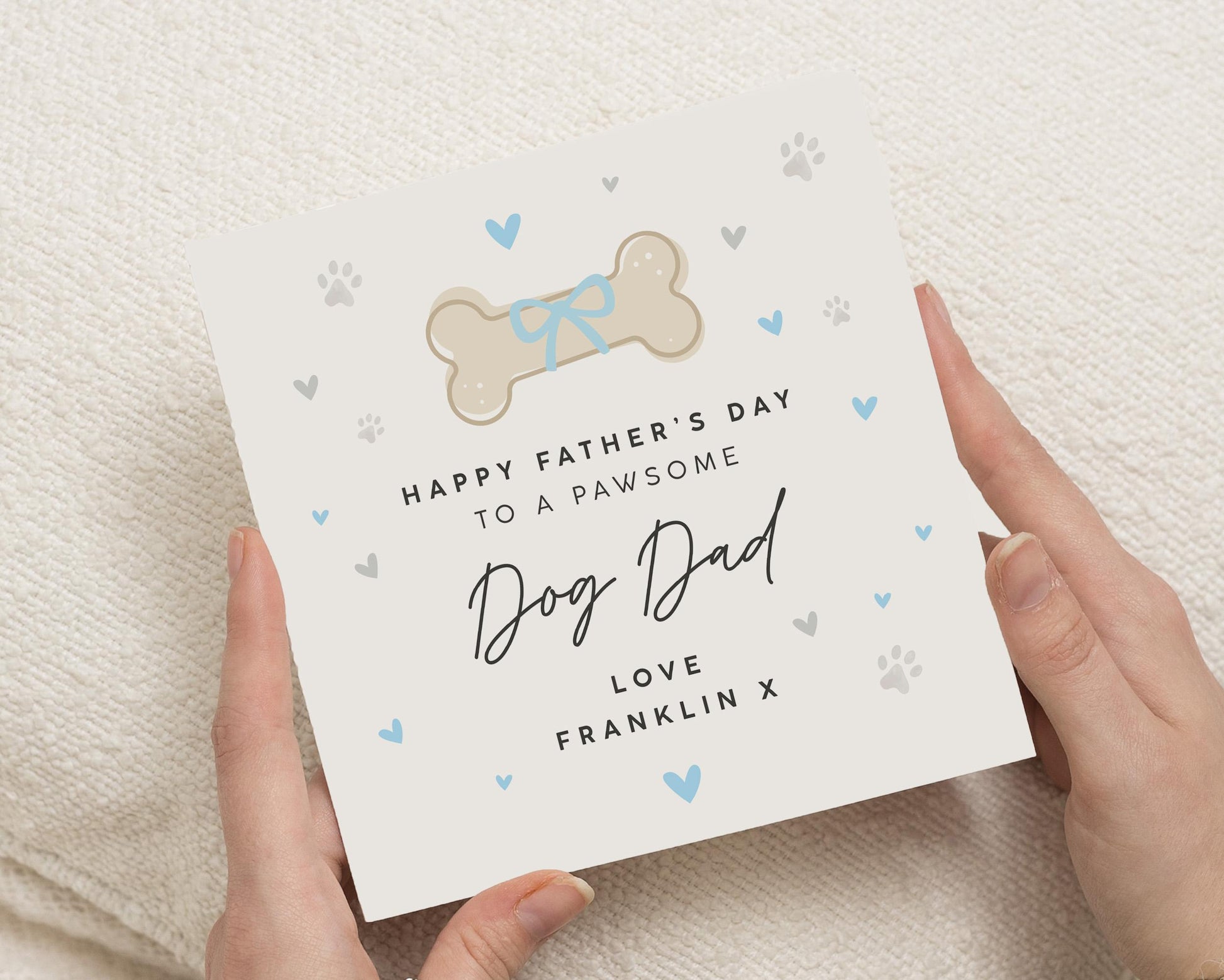 Fathers Day Card from the Dog, Dog Dad Fathers Day Card, Personalised Fathers Day Card, Cute Dog Card for Him, Pawsome Dad Card