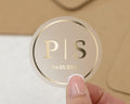 Personalised Wedding Sticker, Gold Foil Initials Sticker, Custom Date Sticker, Wedding Envelope Seal, Monogram Wedding Label