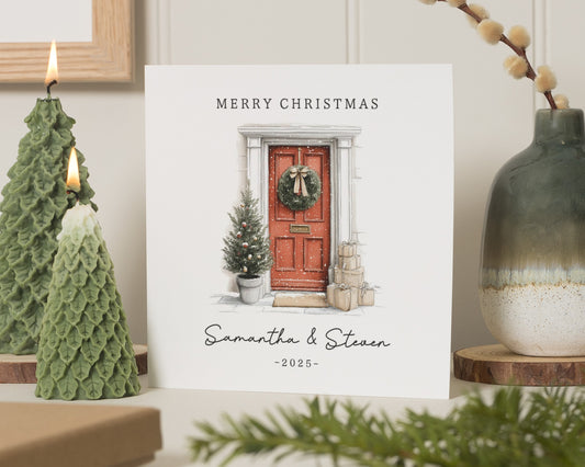 Personalised Christmas Card, Christmas Card for Couple, First Christmas Card, Custom Christmas Card, Door Christmas Card
