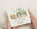 3rd Birthday Card for Boy, Personalised Tractor Birthday Card, Farm Animal Birthday Card, Special Birthday Card for Son, Kids Birthday Card