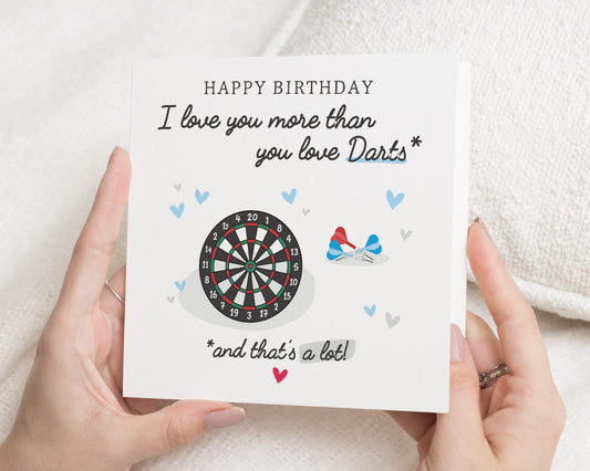 Birthday Card for Him, Darts Birthday Card, Funny Birthday Card for Boyfriend, Husband, Dad, Personalised Birthday Card for Men