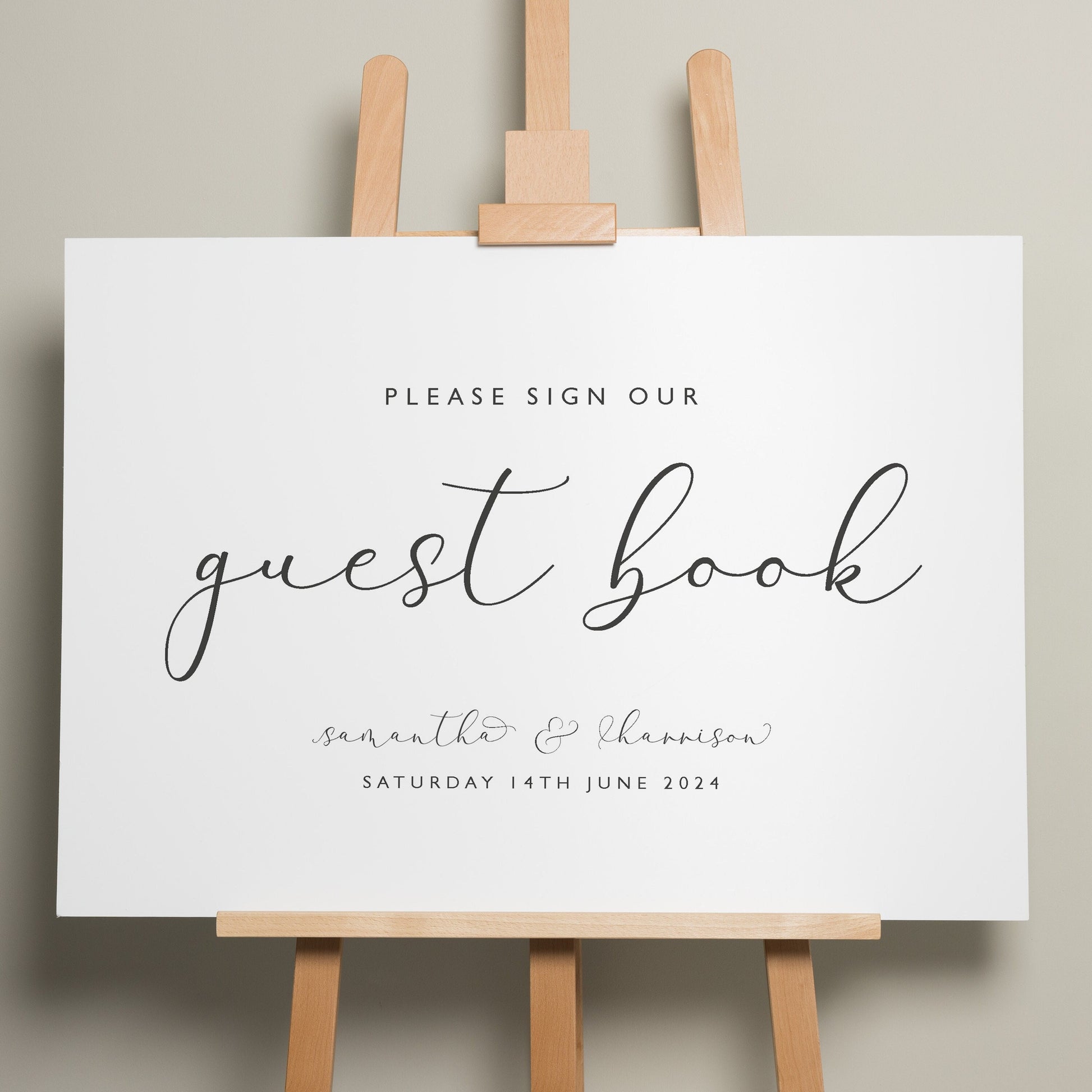 Calligraphy Wedding Guest Book Sign, Guest Book Sign For Wedding, Simple Wedding Sign, Elegant Wedding Signs 'Samantha'