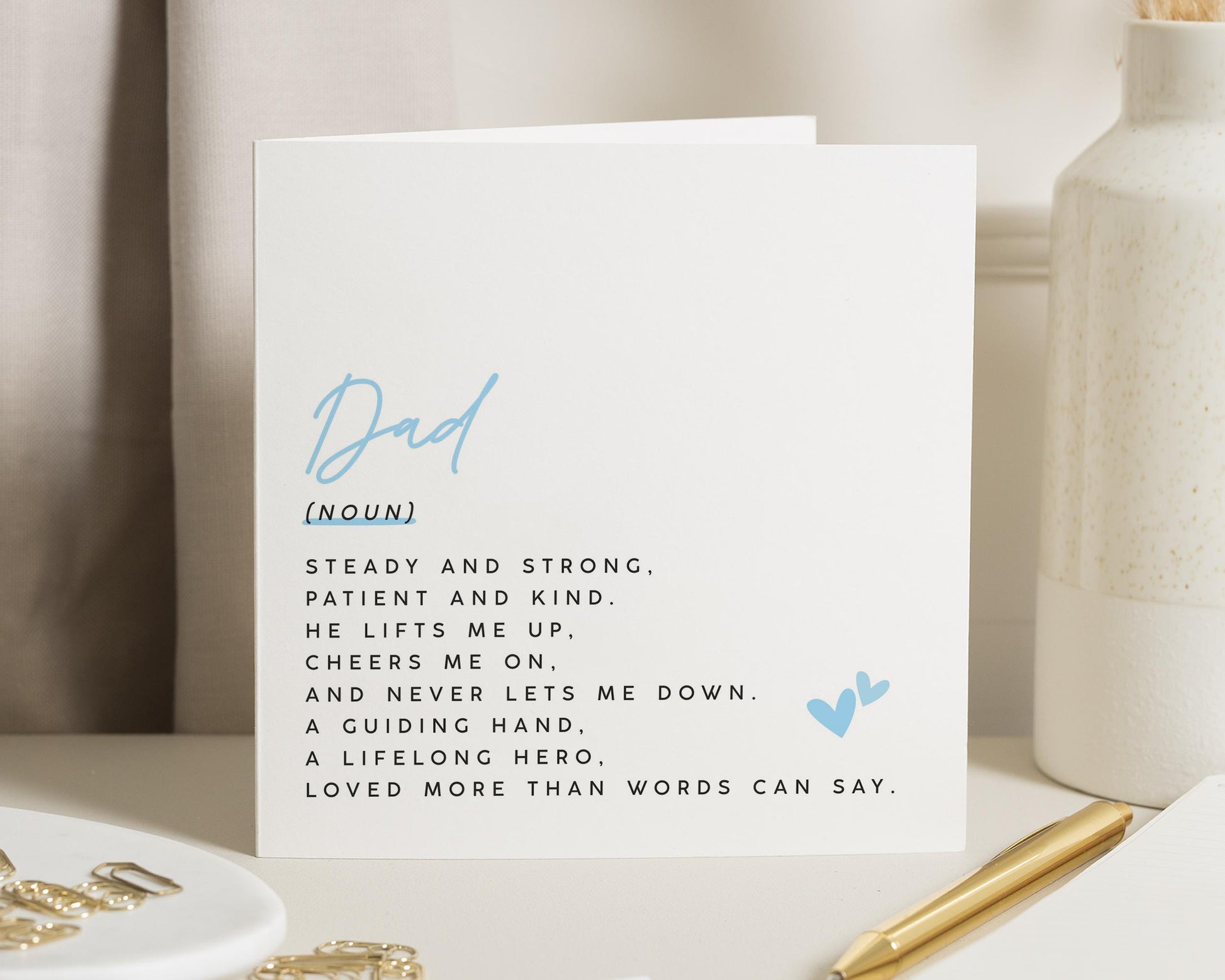 Fathers Day Card from Daughter, Birthday Card for Dad, Cute Poem Dad Card, Fathers Day Card, Card for Him, Dad Birthday Card