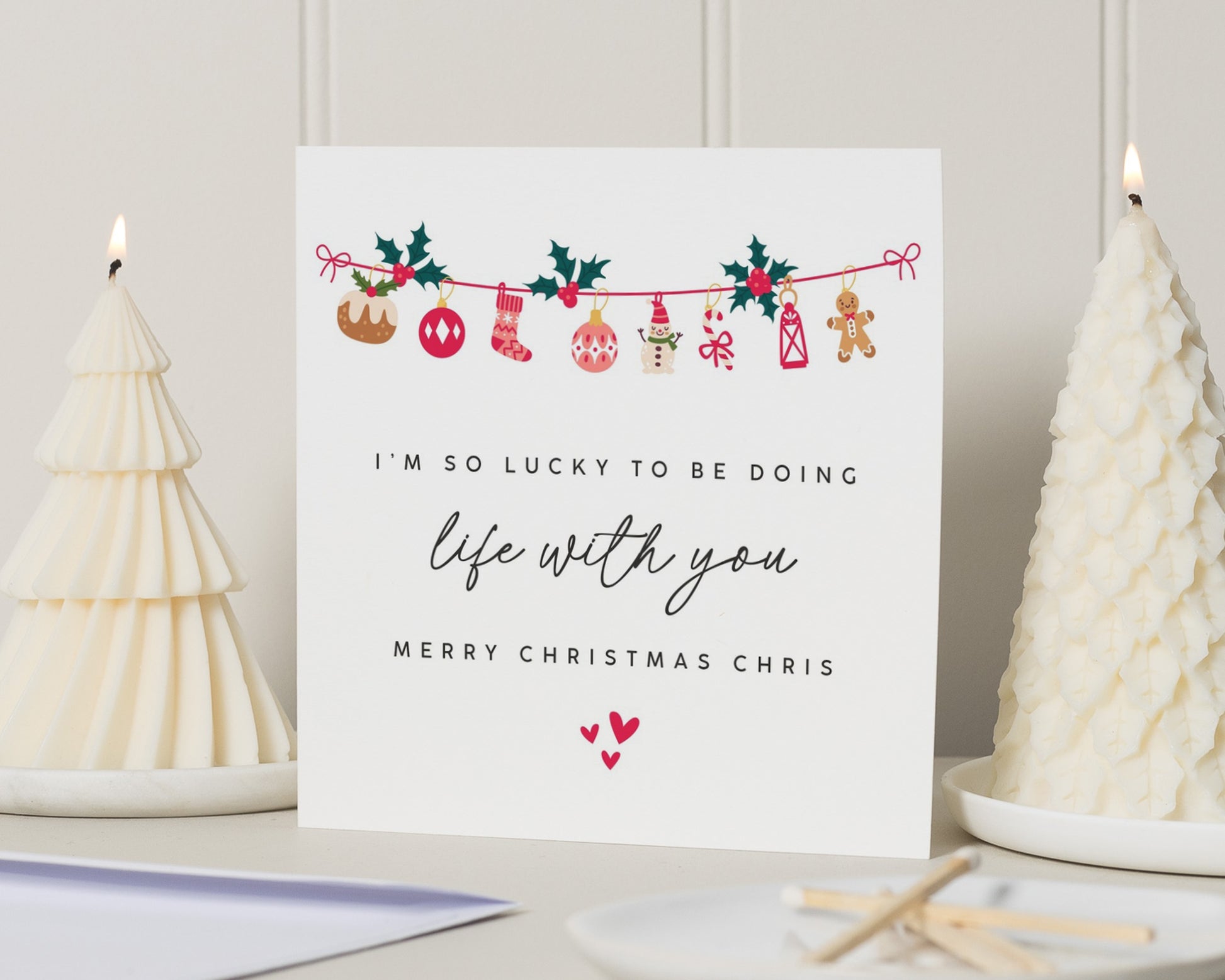 Christmas Card for Partner, Personalised Christmas Card, Christmas Card for Him, Christmas Card for Her, Cute Christmas Card