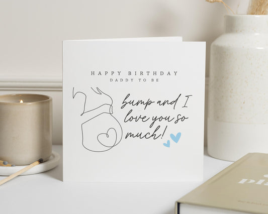 Birthday Card for Daddy to Be, Daddy to Be Birthday Card, Birthday Card from the Bump, Dad to Be Birthday Card, Cute Birthday Card