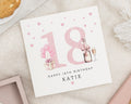 18th Birthday Card, Personalised Birthday Card for Her, Birthday Card for Daughter, Pink Birthday Card, Champagne Birthday Card
