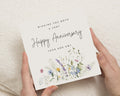 Anniversary Card, Personalised Anniversary Card, Floral Anniversary Card, Anniversary Card for Couple, Happy Anniversary Card