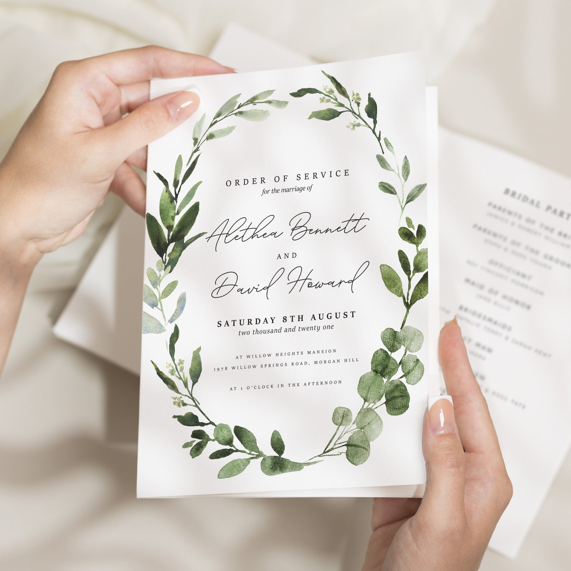 Order of Service, Wedding Order Of Service, Order Of Service Wedding, Order Of Service Booklet, Wedding Booklet 'Alethea'