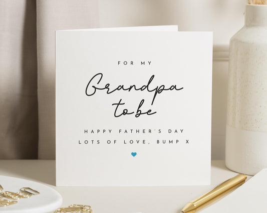 Fathers Day Card for Grandpa to Be, Grandpa to Be Fathers Day Card, Card from Bump, Fathers Day Card for Him, Cute Fathers Day Card