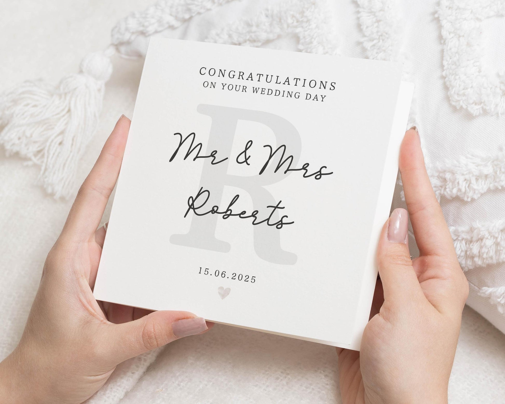 Wedding Card for Couple, Personalised Wedding Card, Mr and Mrs Card, Wedding Day Card, Congratulations Card, Custom Name Card