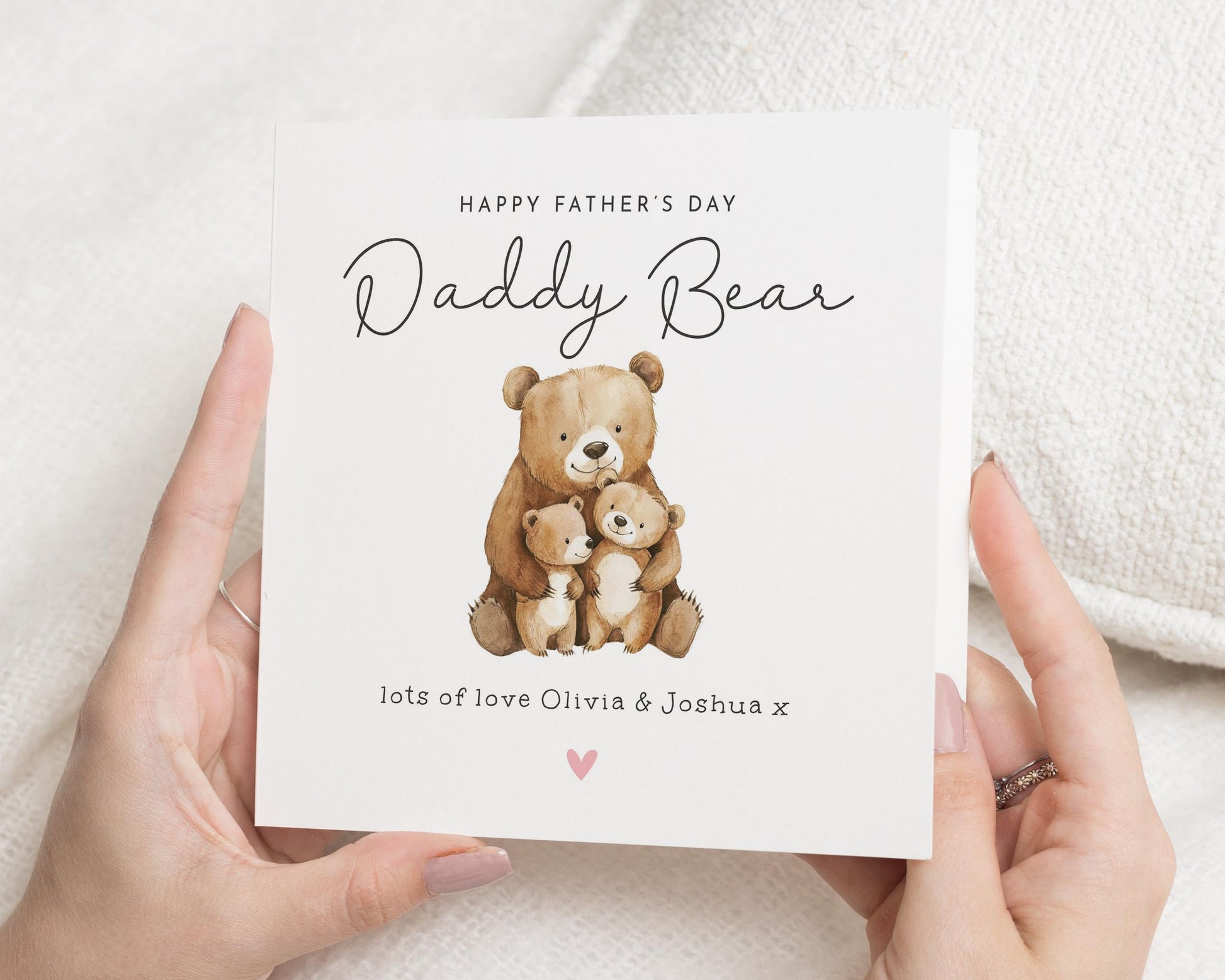 Fathers Day Card Daddy Bear, Fathers Day Card from Kids, Cute Bear Card, Personalised Fathers Day Card, Daddy Card, Fathers Day Gift