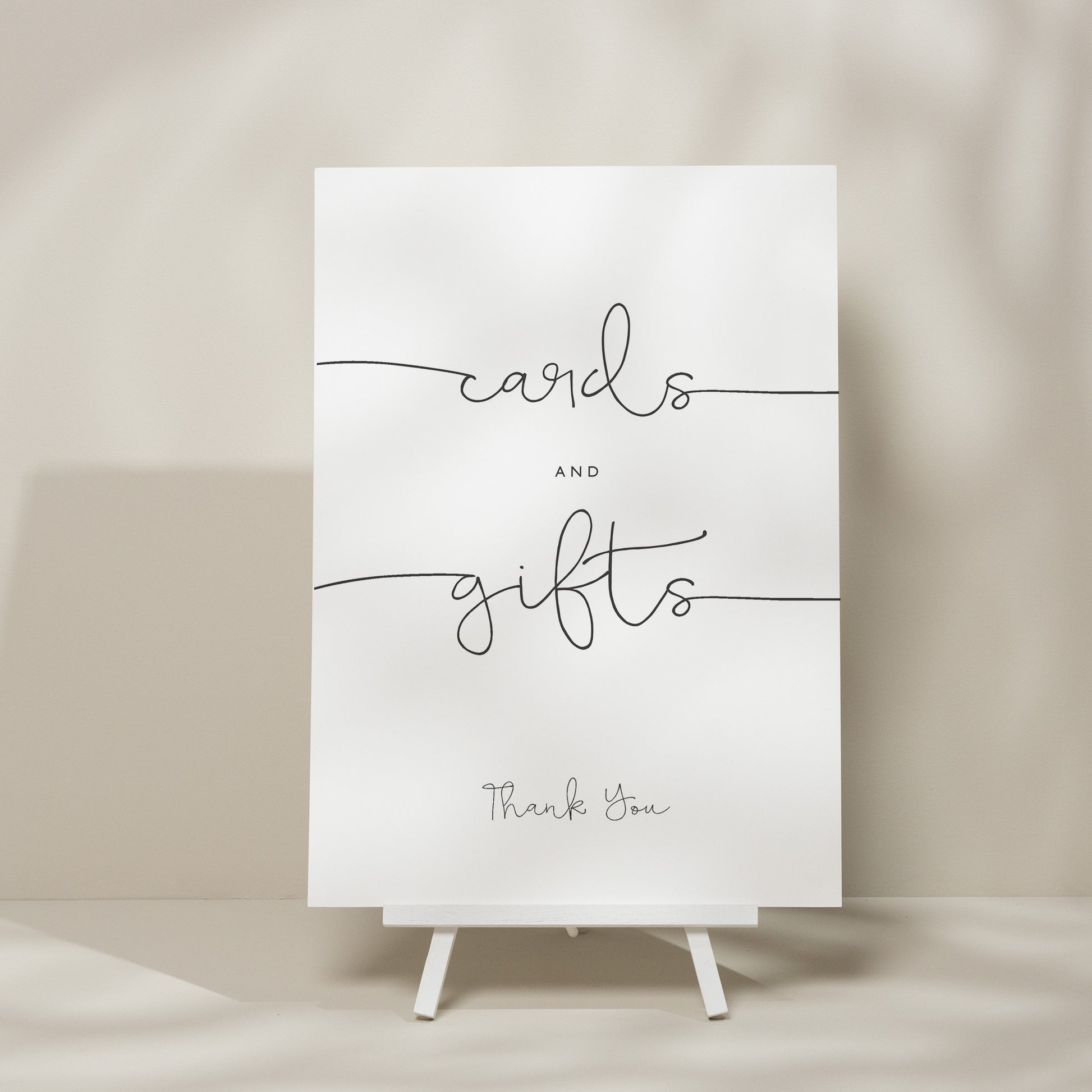 Script Calligraphy Wedding Cards And Gifts Sign, Cards Wedding Signage, Gift Sign For Wedding, Simple Wedding Signage 'Naomi'